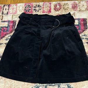 Black velvet skirt with belt